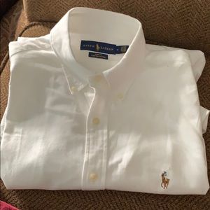 Men’s White LS Ralph Lauren Slim Fit M Shirt